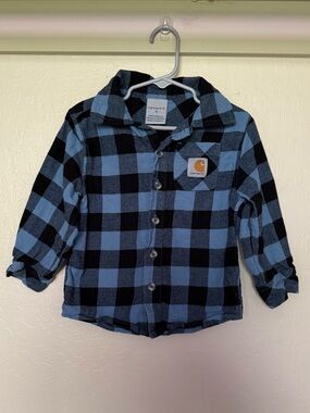 Carhartt Kids Plaid Flannel Button Up Shirt, Little Boys Size 4